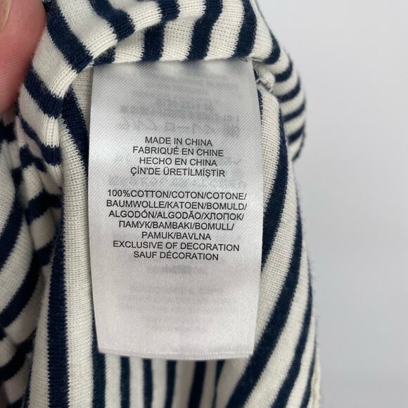 Ralph Lauren Top Women’s Medium Stripes Faux Leather Elbow Patches Western - Picture 4 of 9